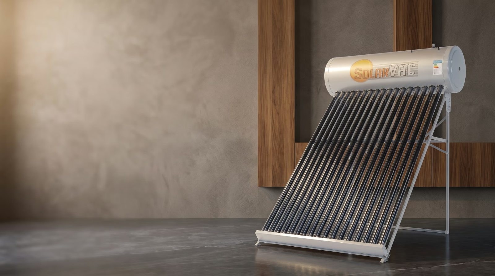 Close-coupled solar water heater with its storage tank